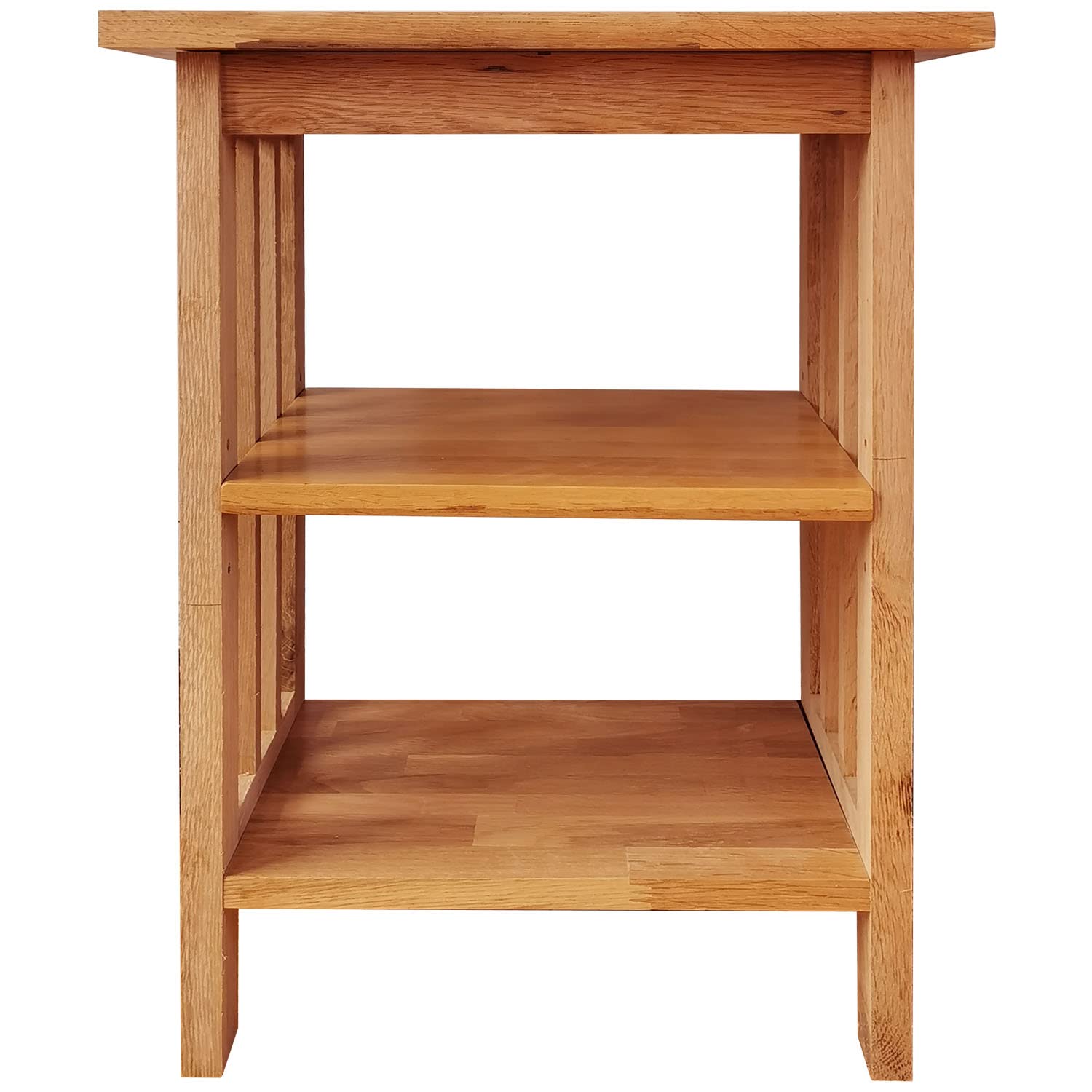Aurotrice OAK Side Table 2 Storage Shelves Night Table End Table Grid Frame Rural Style 40 x 30 x 54 cm Large space