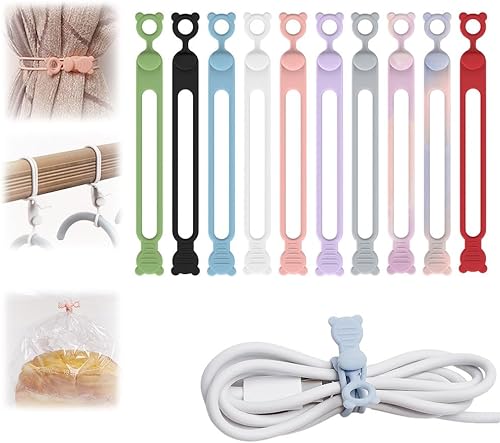 Organizador de cables de datos, 2025, nuevo organizador de cables de silicona reutilizable, organizador de cables elásticos multiusos para