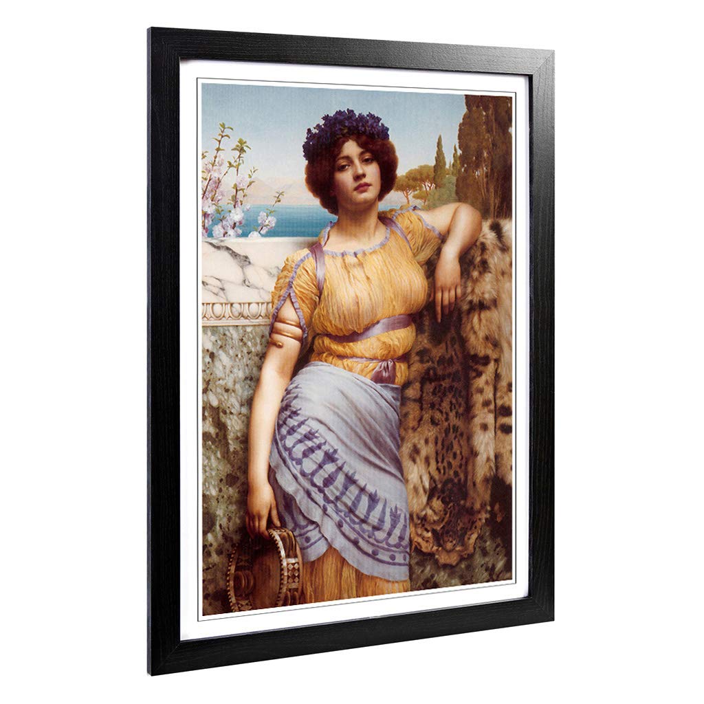 Big Box Art Framed Print of John William Godward The Dancing Girl Design | Wall Art Picture | Home Decor for Kitchen, Living Room, Bedroom, Hallway, Black, A2 / 24.5x18 Inch / 62x45cm