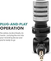 Vista 7 de Movo MA5SP - Micrófono de escopeta TRRS de 0.138 in para dispositivos iPhone o Android, micrófono omnidireccional para teléfono con rotación