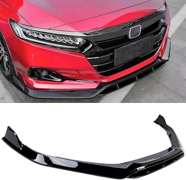 Front Lip Compatible with 2021-2022 Honda Accord 10.5th Gen, JDM Bumper Air Dam Lower Chin Spoiler Splitter Protection Body Kit Glossy Black