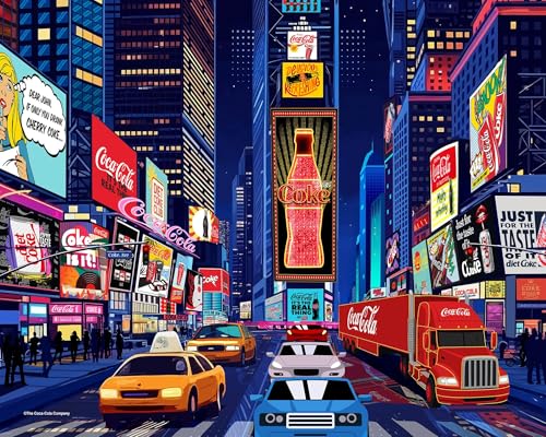 Puzzle para adultos Springbok Coca-Cola City Nights de 1000 piezas con póster incluido, piezas únicas, fabricado en EE. UU. miniatura 1