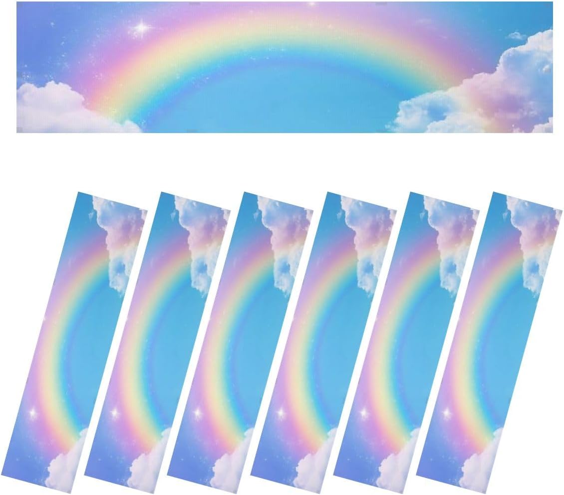 Fluorescent Light Covers for Ceiling Lights Rainbow Cloudy Sky Easy to Install Magnetic Light Filter for Classroom Office Hospitals School Home Decor