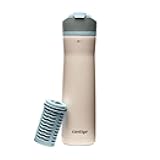 Clybourn Chill Stainless Steel FreeFlow Filter Water Bottle with AUTOSEAL, 24oz., Salt