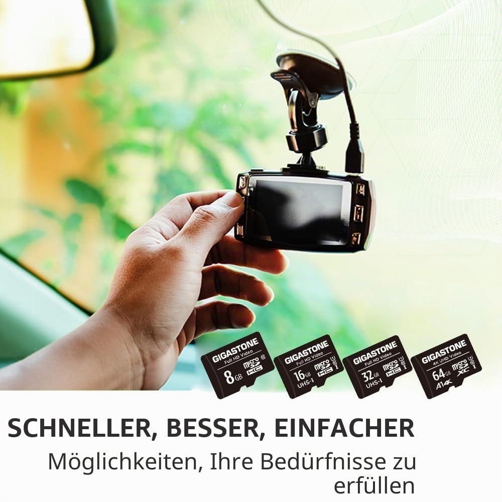 GIGASTONE 32GB MicroSDHC Speicherkarte 10er-Pack + SD Adapter, für Action-Kamera, GoPro, Drohne und Tablet, bis zu 90 MB/s, Full HD-Videoaufnahme, Micro SD Karte UHS-I Klasse 10 U1