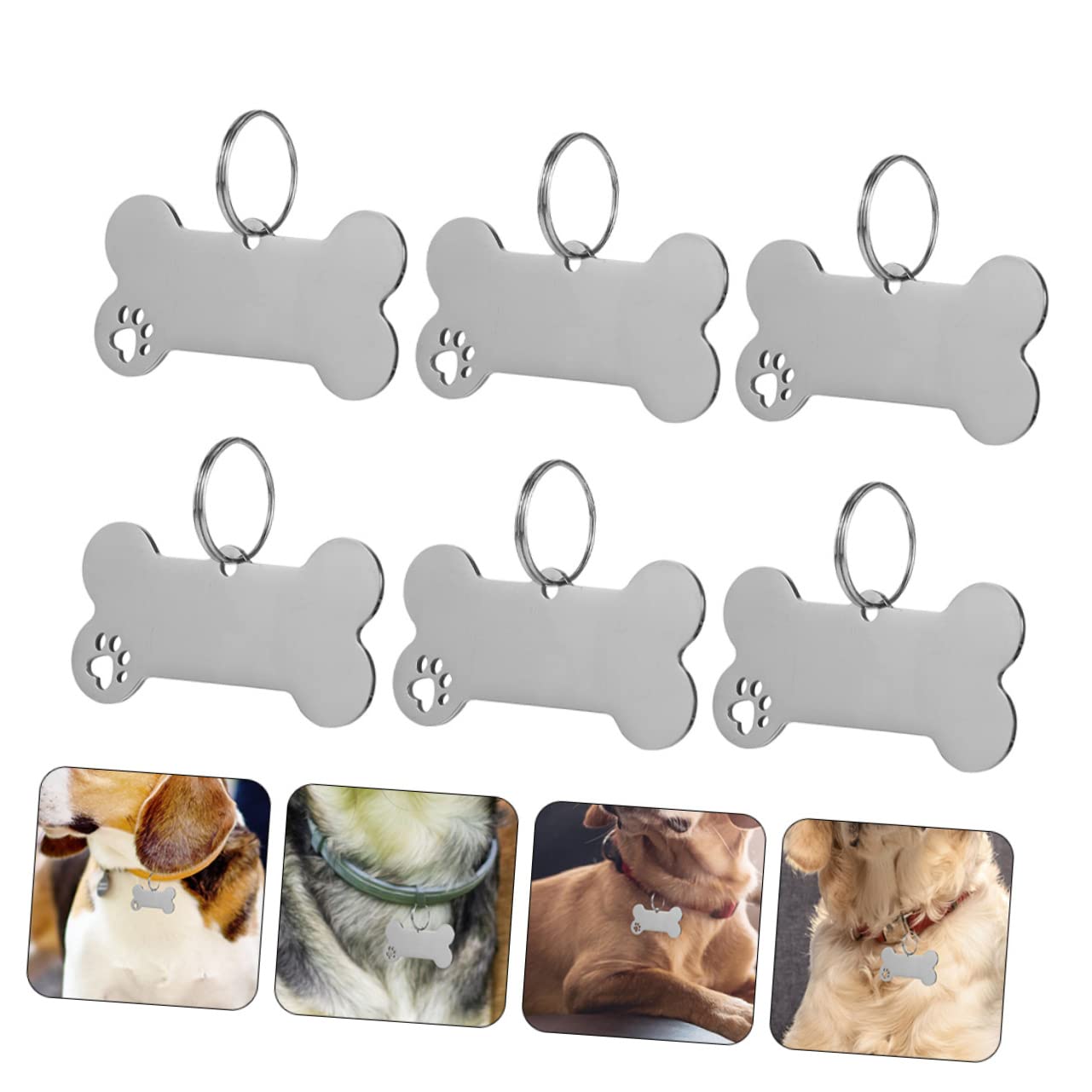 POPETPOP 30piezas Placas De Identificación Para Perros y Gatos De Inoxidable Grabadas Nombre Teléfono De Unidades Diseño Elegante y Resistente Para Mascotas