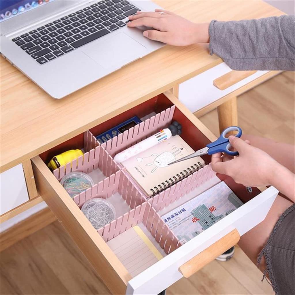 Divisore per cassetti in plastica Regolabile Scaffali Fai-da-Te Combinazione Libera per Uso Domestico Pannello divisorio Strumenti di Divisione salvaspazio (3)