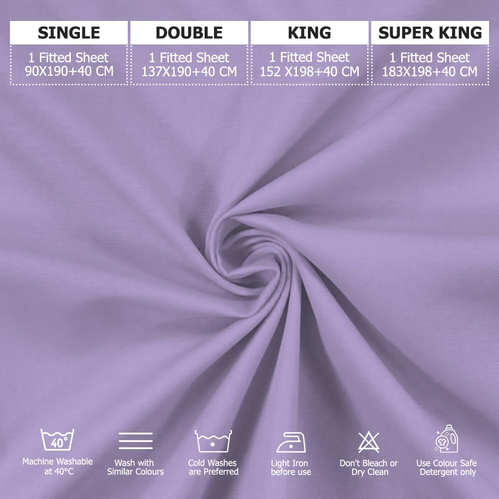 MistyMorning Extra Deep Fitted Sheet 16''/40cm, Egyptian Cotton bed sheets with 200 Thread Count - Image 4