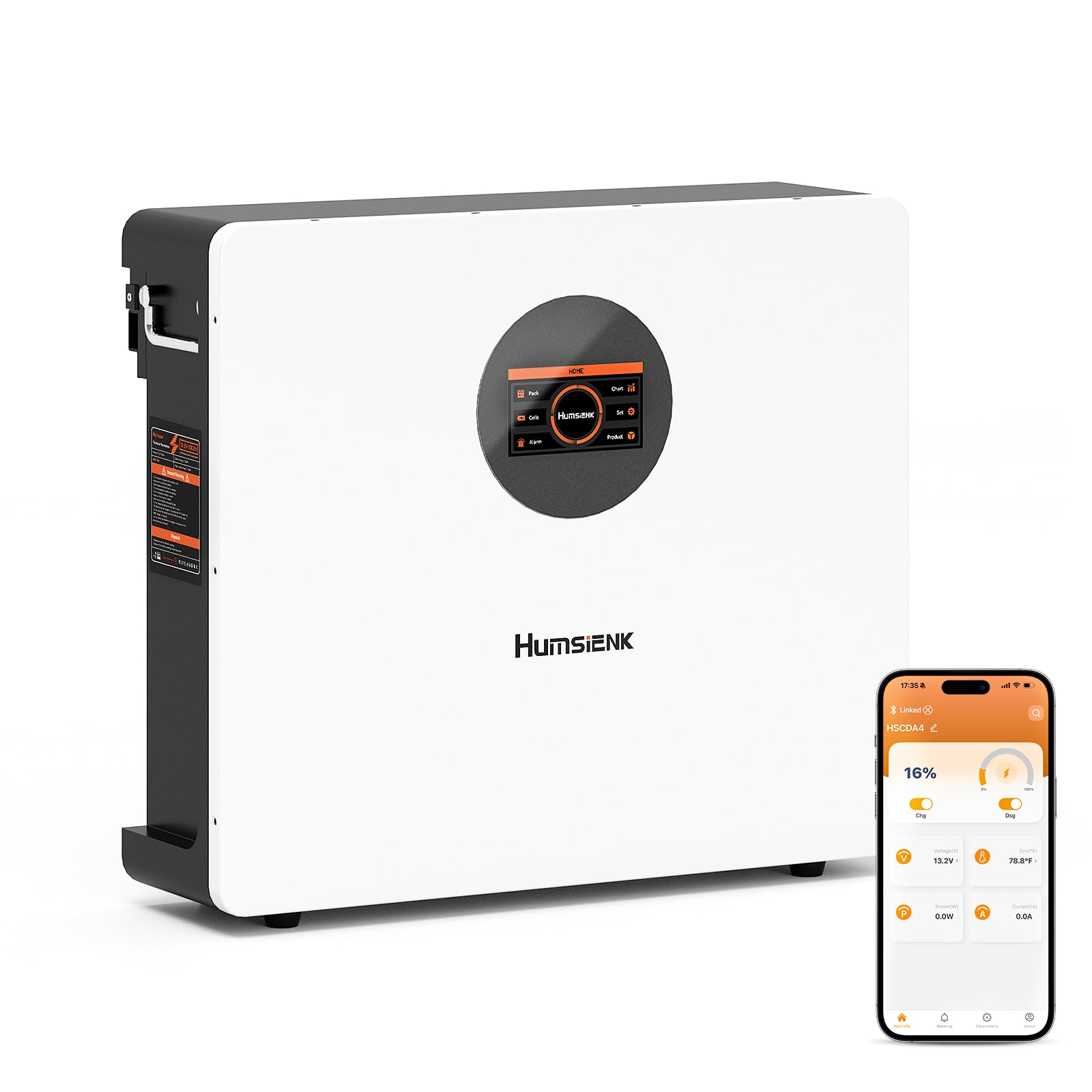 HumsiENK 48V 100Ah LiFePO4 Lithium Battery Bluetooth