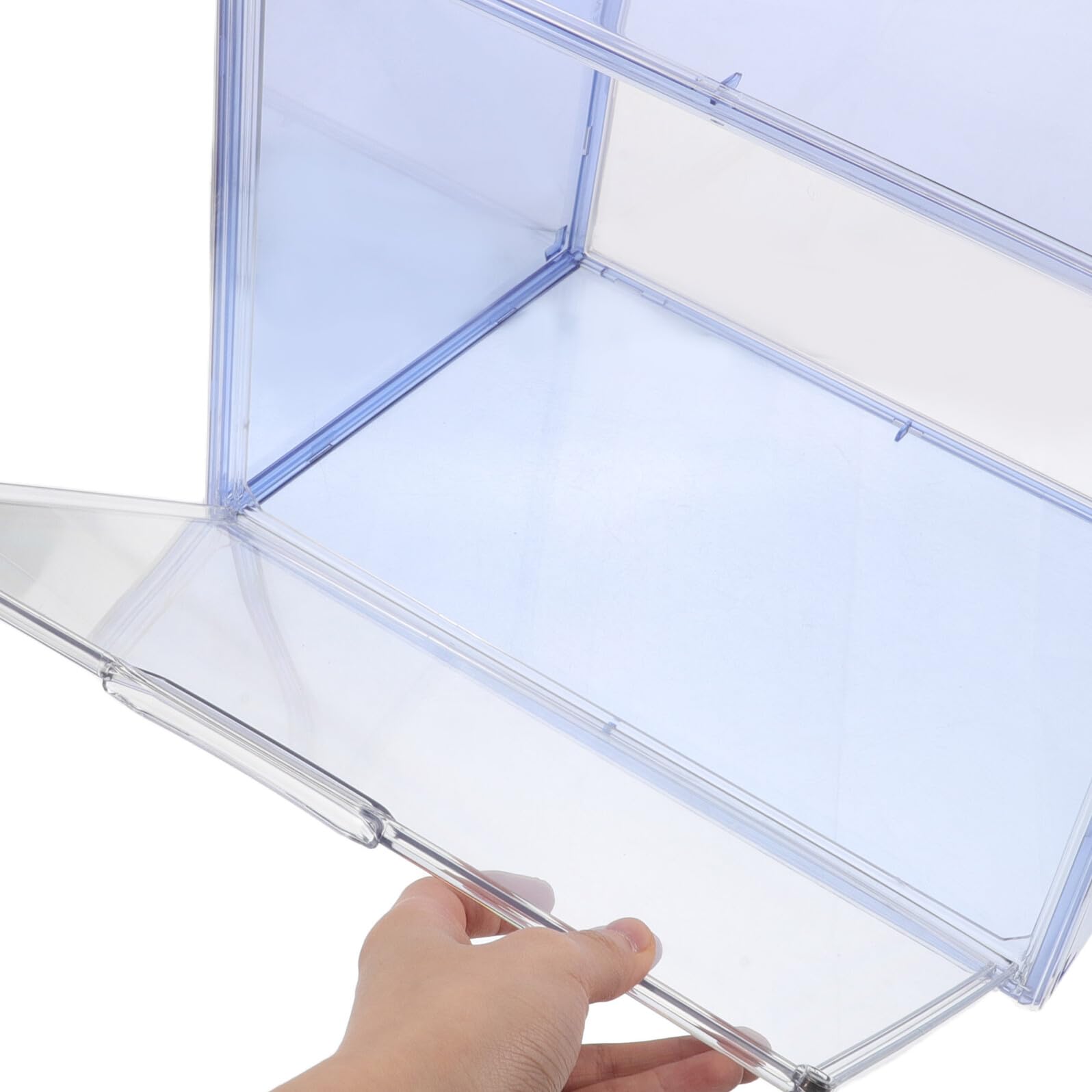 Stackable Transparent Book Storage Box Plastic Desktop Organizer for Office Classroom Study Dustproof Comic Book Display Holder