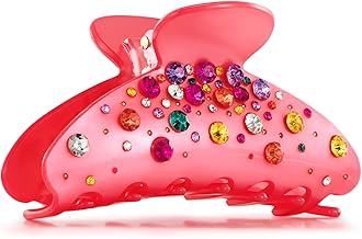 LILIE&WHITE Hot Pink Acrylic Hair Clips Claws For Women - Medium Size Nonslip Hair Claws