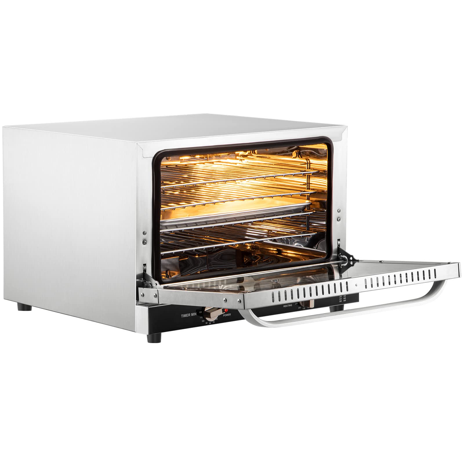 VEVOR Fornetto Elettrico a Convezione 1600W da Tavolo Cucina Griglie Incluse, Forno Elettrico Ventilato da Bancone da Bar Ristorante Osteria Panificio Pasticceria Capienza 47L, Fornetto Elettrico 47L
