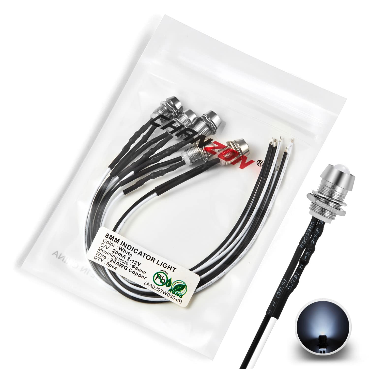 20 LED Blu 3mm Precablati - 12V, Con Resistenza 560 Ohm, Cavo 20 Cm, Lente Trasparente - Foto 12