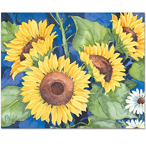 CounterArt tabla de cortar de vidrio templado 15 por 12 pulgadas con diseño de girasoles miniatura 1
