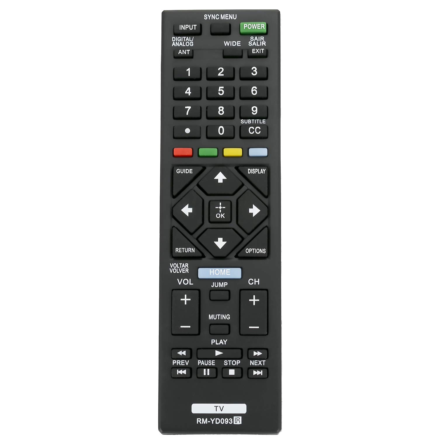 RM-YD093 Remote Control Replacement for Sony Bravia LCD TV KDL-46R450A KDL-40R471A KDL-40R450A KDL-50R450A KDL-46R453A KDL-32R421A KDL-32R400A KDL-