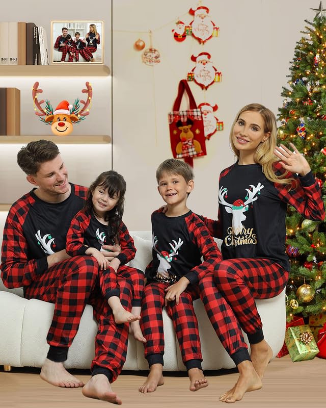 Pigiami Natalizi per Tutta la Famiglia, Pigiama Natale Famiglia Invernale Pigiama Natalizio, Manica Lungo Donna Uomo Pigiami di Natale Famiglia, Pigiami Natale Coppia Pigiama Natale Bambino Bambina