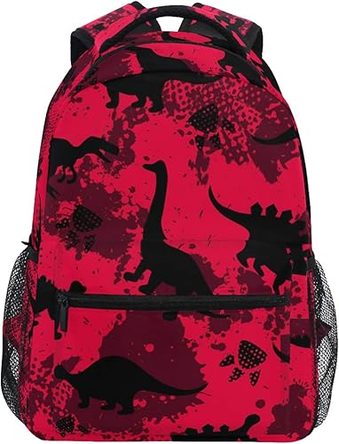 Mochilas para niños y estudiantes, Dinosaurios rojos, Computadora portátil