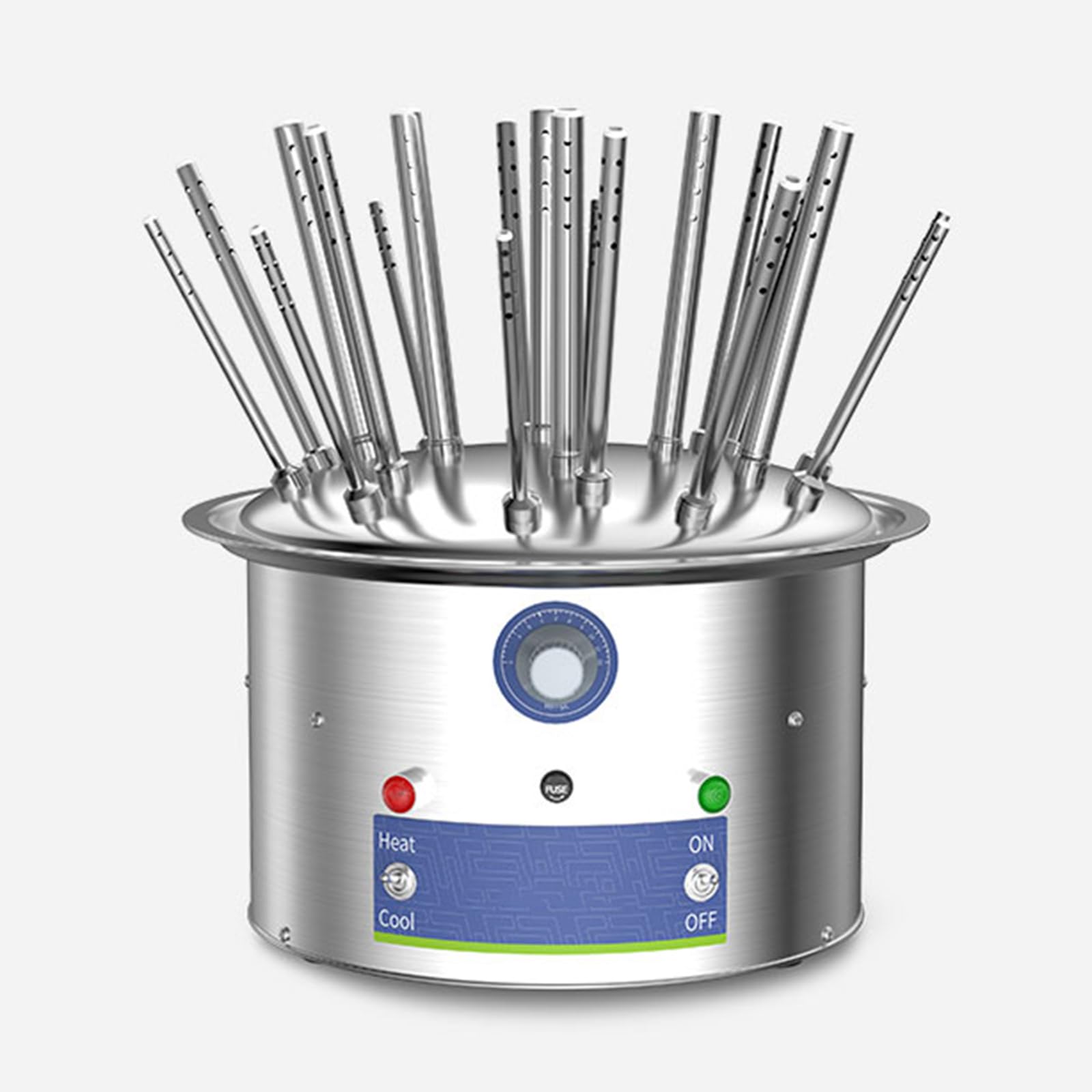 Essiccatore per Vetreria da Laboratorio, Rastrelliera Elettrica con Flusso d'Aria, con Tubi di Essiccazione, Temperatura dell'Aria in Uscita Regolabile da 40 A 120 °c, 12 Holes