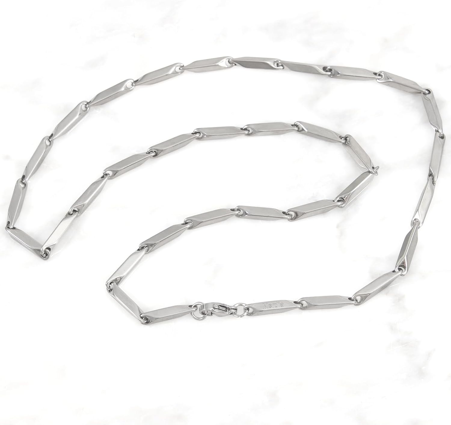 Merdia Stainless Steel Ingot Chains for Men | Made of Stainless Steel Necklaces for Men | Special Occasions Mens Necklace Pendant, Jewelry Chain | Male Neck Chain | Thin Necklace Jewelry, 20 Inches - Image 6