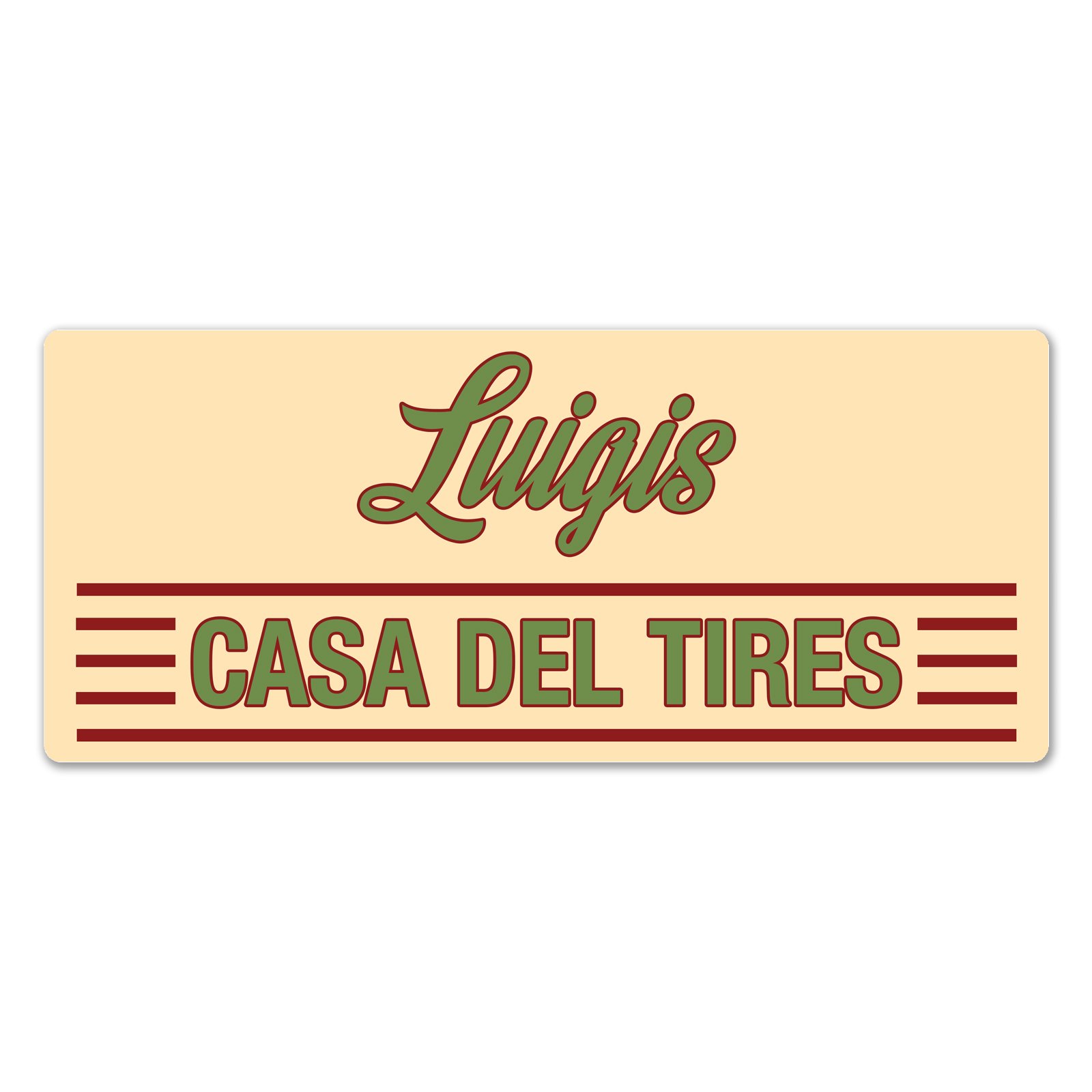 WTF | Luigi's Tires | Twine - Metal Wall Sign Plaque Art Inspirational