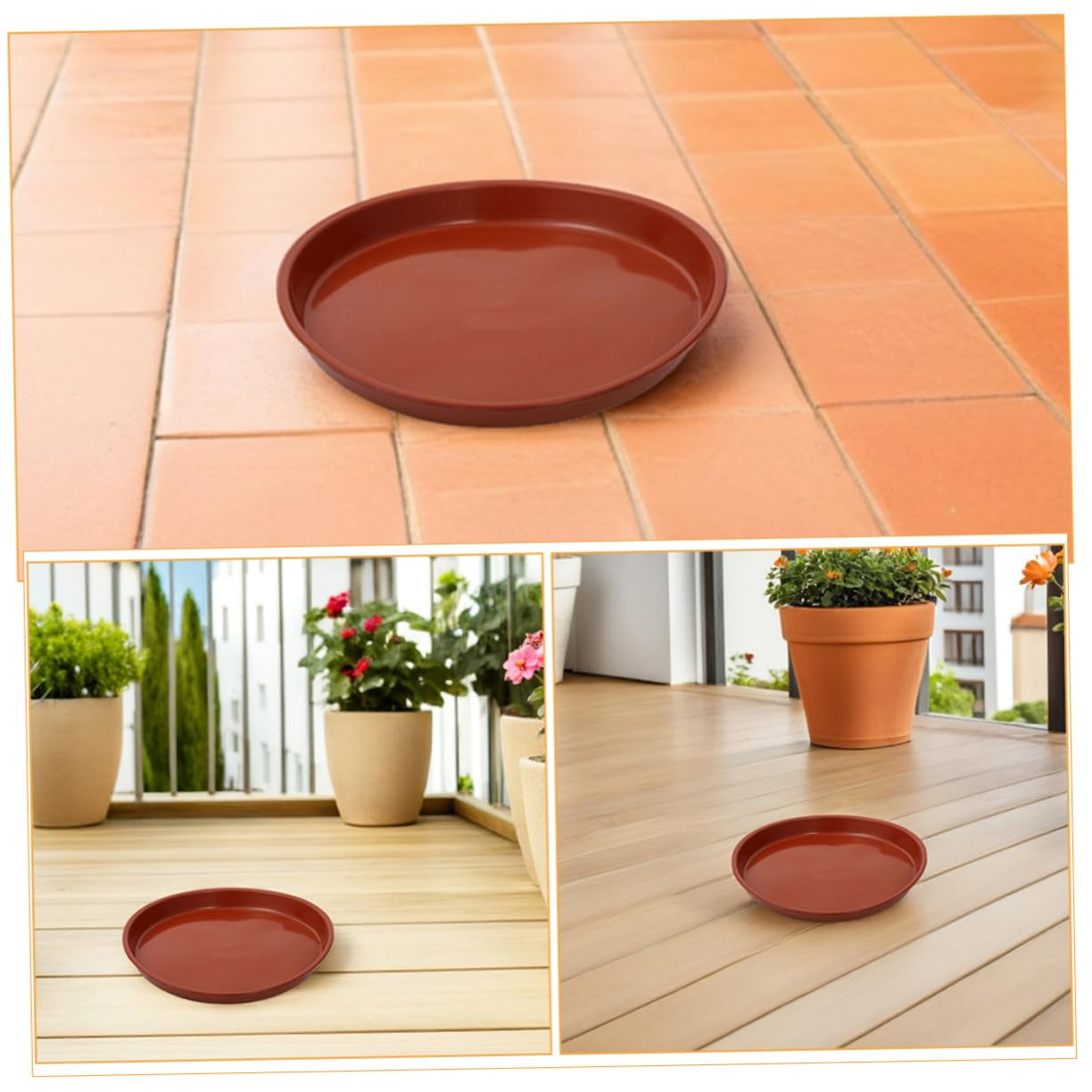 25 Piezas Platos Redondos para Plantas Bandejas de Drenaje de Plástico Ligero para Macetas y Bonsáis Recogedor de Agua Compacto para Interior y Exterior Práctico y Fácil de Limpiar