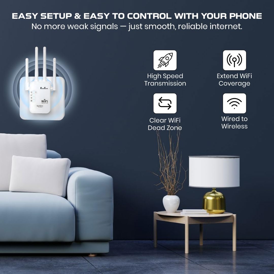 PunnkFunnk WiFi Extender - Boost Your Signal -5