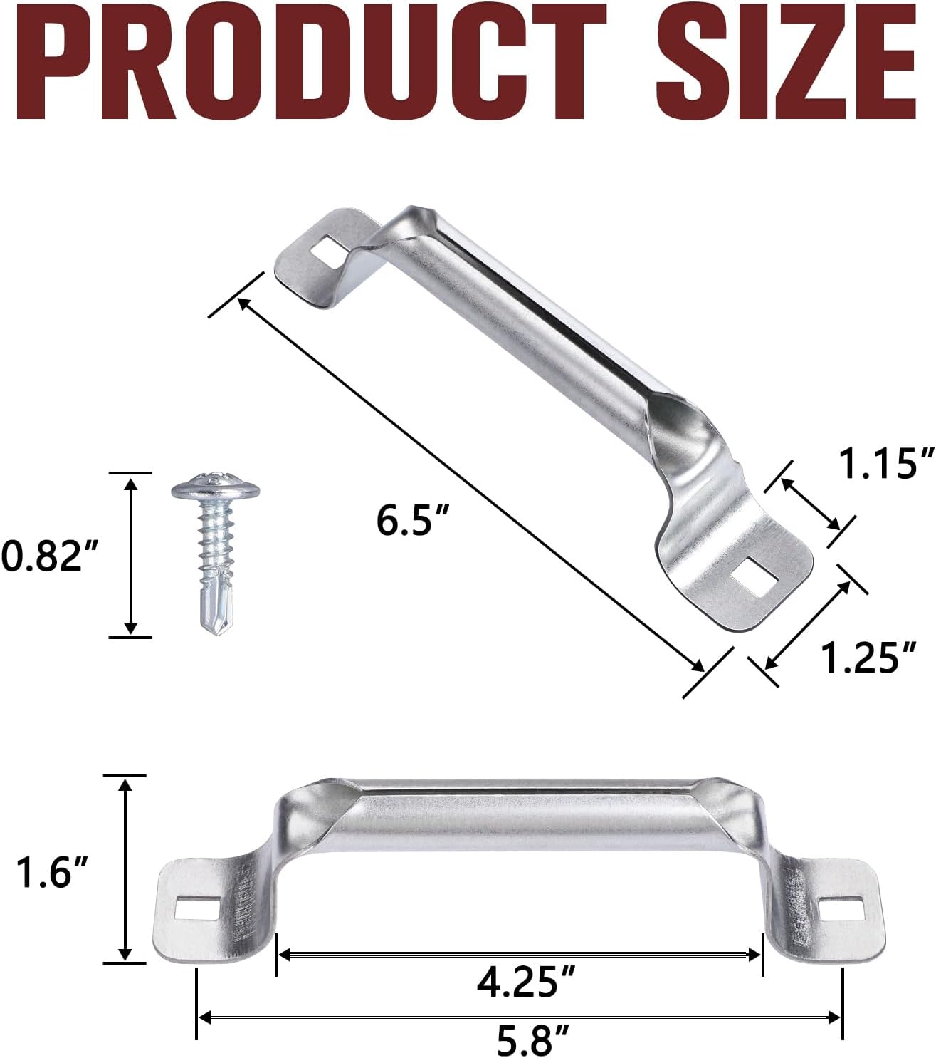 SIHAI 10 Packs Garage Door Lift Handle, Heavy Duty Galvanized Roll Grip for Lift Handle Replacement (10 Pack, 6.5" L)
