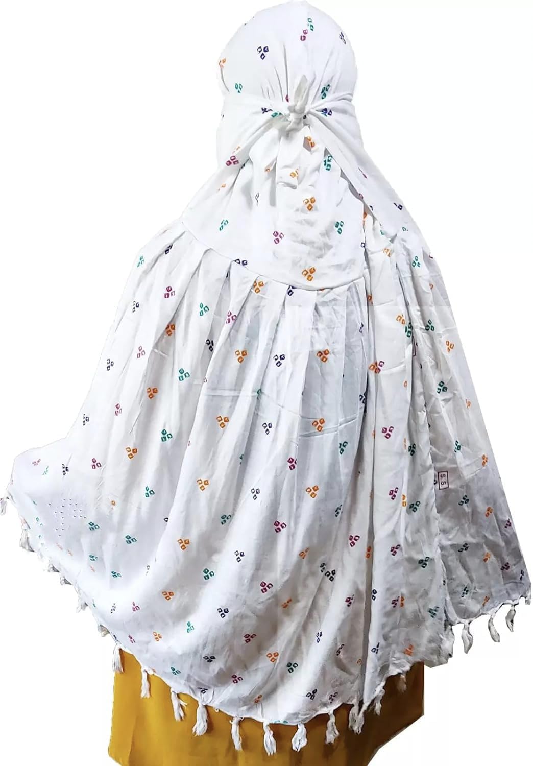 SIX SIGMA Cotton Long Scarf Cum Mask Scarves Usable For Vehicle Driver | White Printed Design | Universal Size | For Girl & Women | Breathable Sun Protection Light Weight, (female) 2