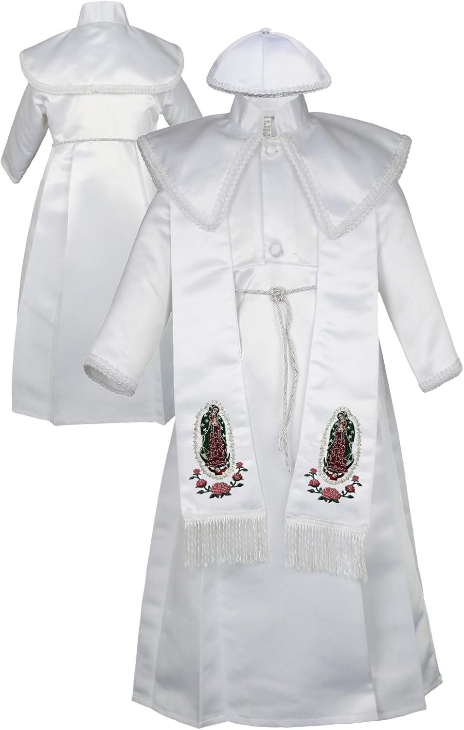 Boy Baby Toddler Christening Baptism Wear Formal Gown Virgin Mary w/Stole 0-30M