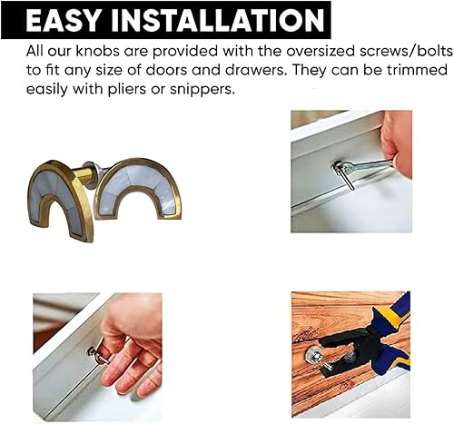 Miniatura 7 de Perilla Home Juego de 6 perillas de madreperla para gabinete y cajones Perillas decorativas para herrajes de gabinete de cocina de casa Mueble de