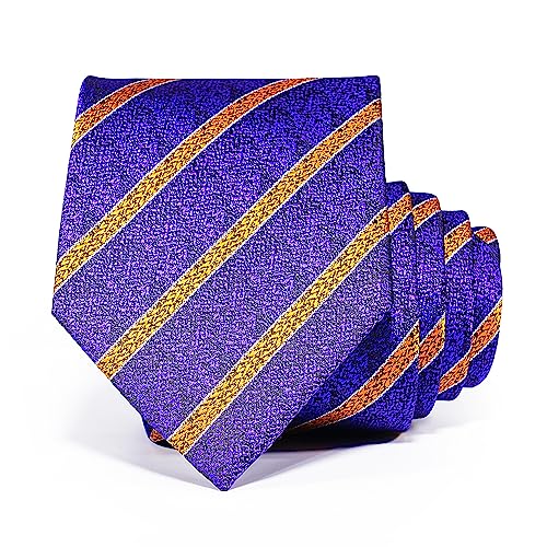 Stefano Corvali Purple And Gold Ties For Men Silk Tie And Pocket Square Set Dress Necktie Handkerchief Cufflinks Clip Business Formal Wedding Casual #TOP2