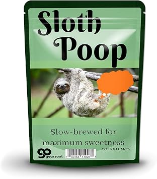 Sloth Poop Cotton Candy Cotton Candy Gags Silly Stocking Stuffers for Adults Funny Cotton Candy Cute Sloth Gags Poop Pranks Novelty Poop Gags Blue Cotton Candy Gluten-Free Sweets Cute Sloths for Kids