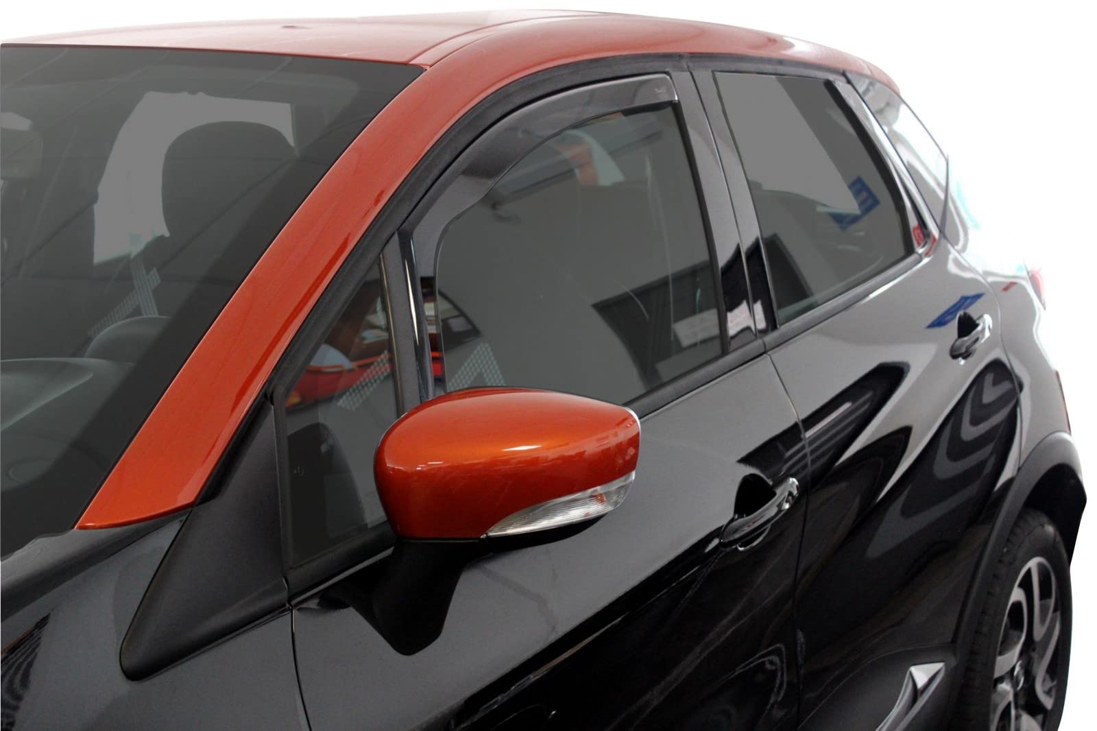 J&J AUTOMOTIVE Windabweiser passend für Renault Captur 5-Türer 2013-2019 4tlg, Heko Regenabweiser Vorne Hinten Getönt Dunkel Passform