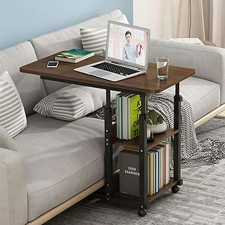 Height Adjustable Table Sit-Stand Mobile Laptop Computer Desk Cart,Non Tilt Top Bedside Table with Wheels,Adjustable Mobile Overbed Table-B 95x40x70cm Favorite Gift