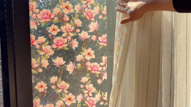 Vinilo decorativo para ventana Pink Magnolia 16.9" x 39.4" miniatura 7