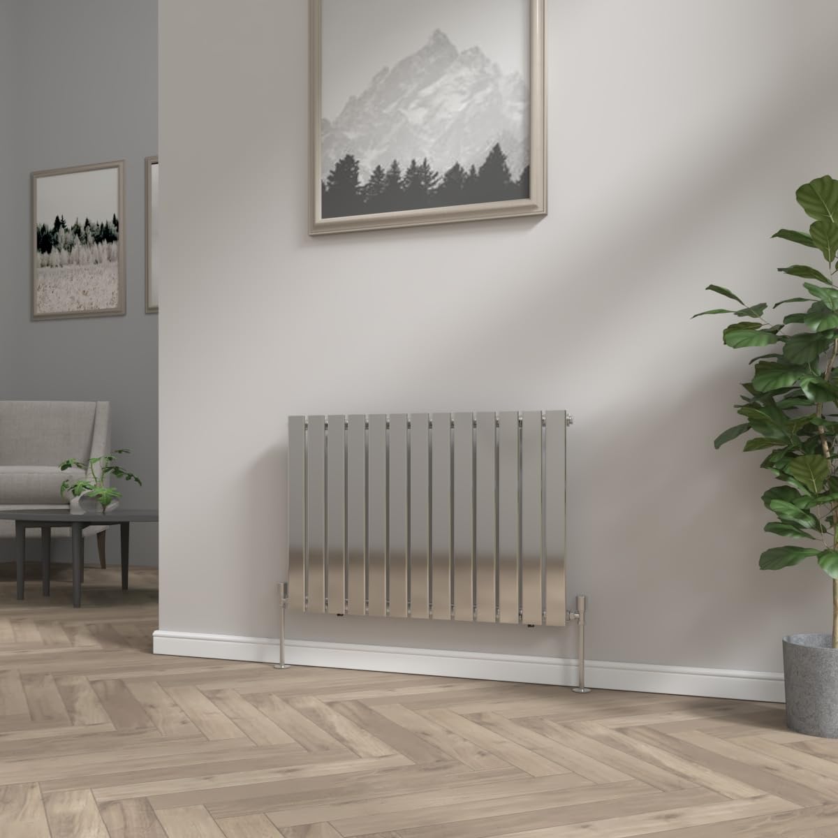 NRG 600x884mm Horizontal Flat Panel Designer Bathroom Central Heating Rad Radiator Chrome Single