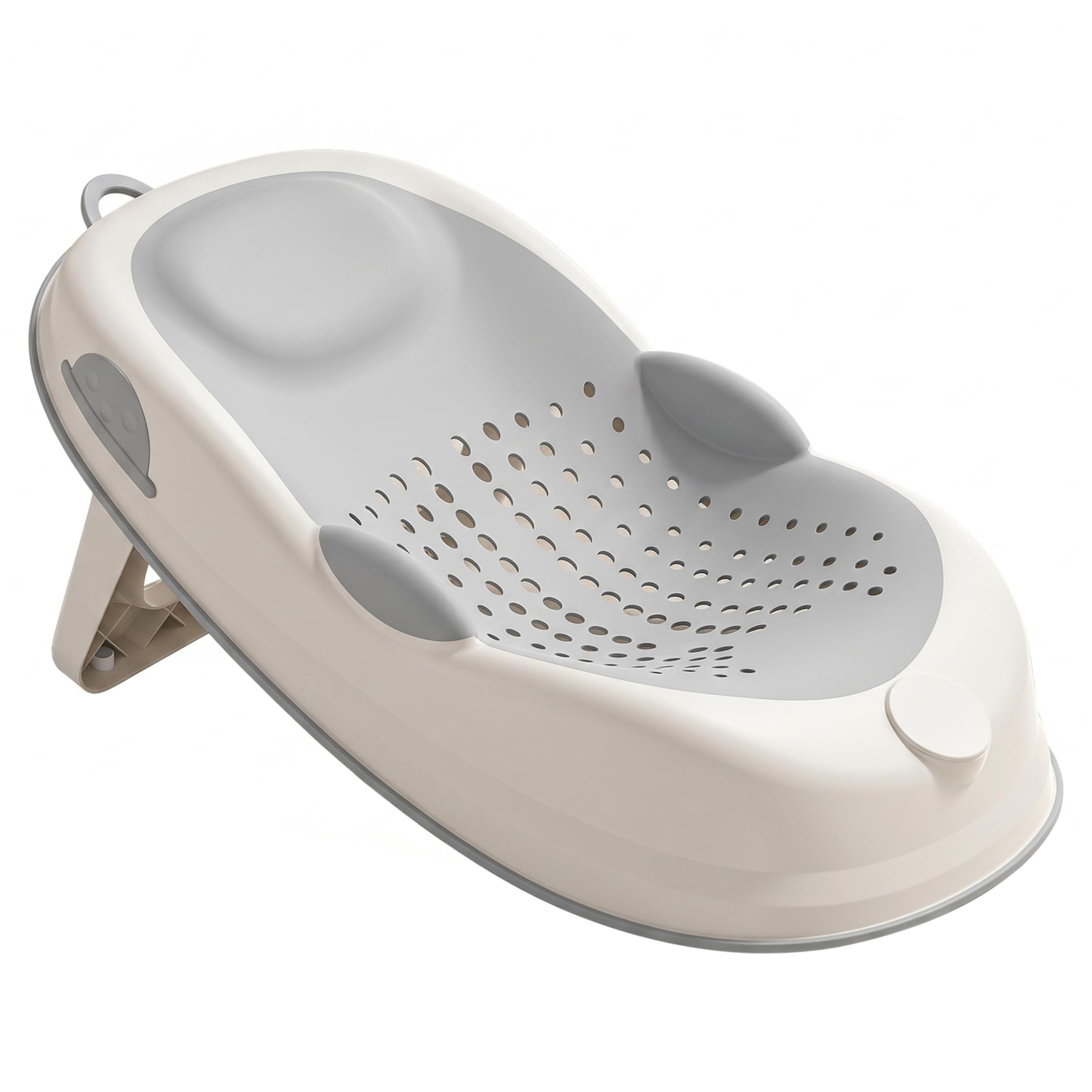 Supporto per bagnetto | Supporto per bagnetto, seggiolino per vasca da bagno antiscivolo con colonna vertebrale morbida e piedi pieghevoli, grigio