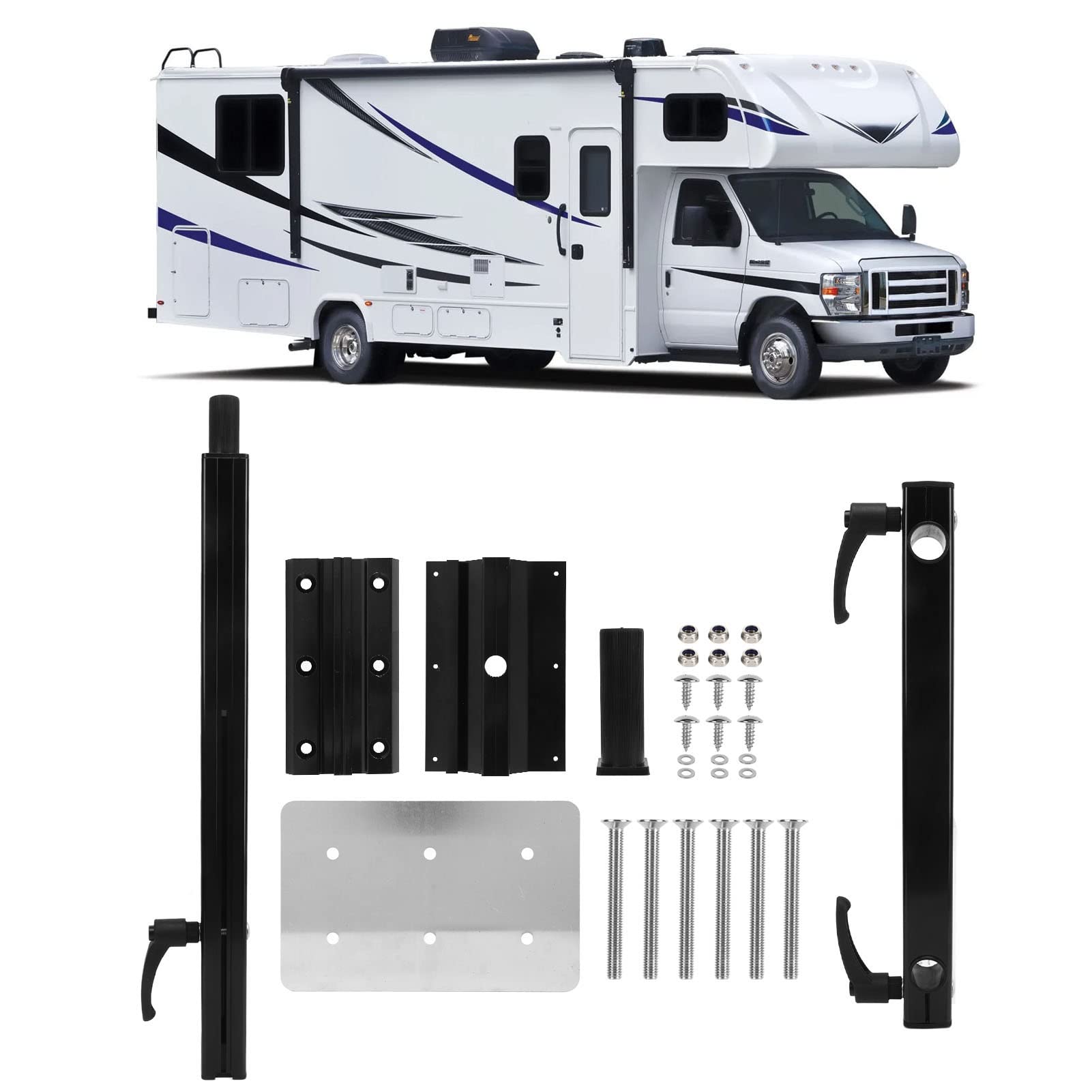 RV Table Legs, 360° Rotating Aluminum Alloy Removable Legs, Yacht & Campervan Table Supports for Boats RVs, Motorhomes, Outdoor Camping - Image 4