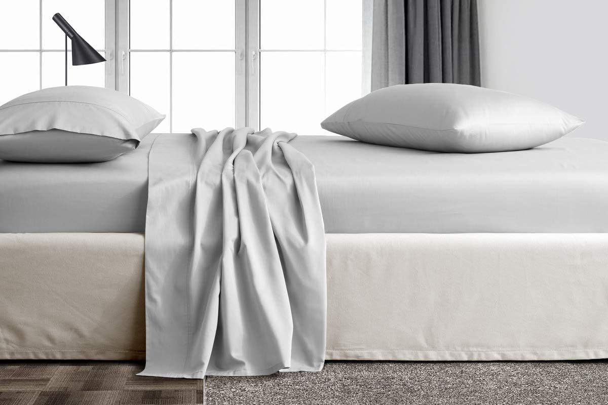 TBM 2PC Pillow Case King Luxury 100% Egyptian Cotton 800 Thread Count(King Pillowcase, Silver)