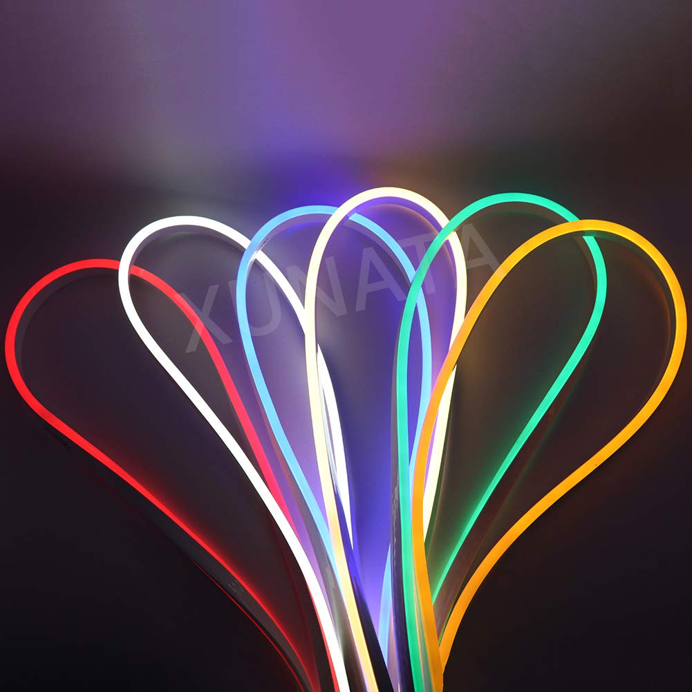 KISUFU Striscia Led COB Flessibile 220V,Striscia LED RGB 5050 con Telecomando, IP65 Impermeabile, Luminose Nastri LED ad Alta Luminosità da 120LED/m,per la Casa, Camera da Letto,TV,Decorazioni (4m