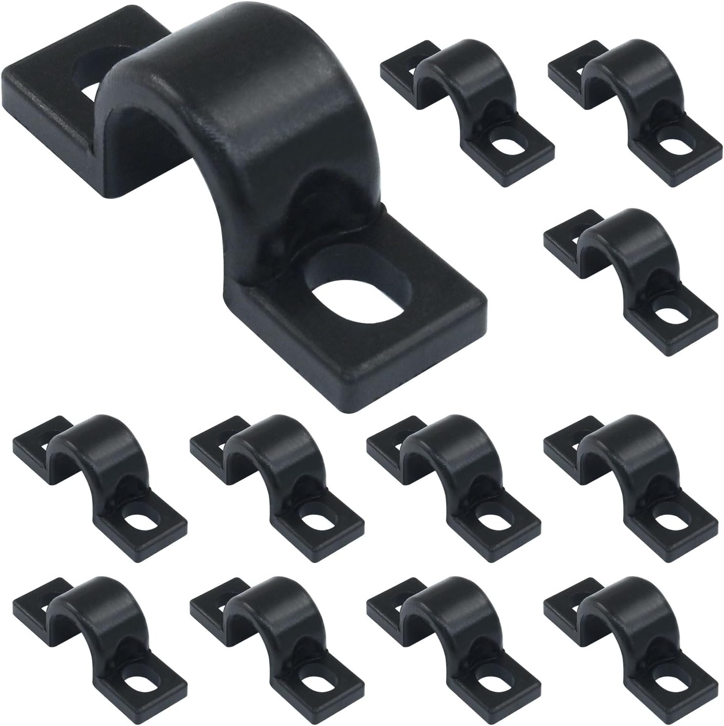 12 Sets Wire Shelf Loop Clips, Black Shelf Clips with Screws and Expansion Tubes for Wire Shelving(D：8.5mm)