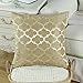CaliTime Pack of 2 Cushion Covers Throw Pillow Cases Shells for Home Sofa Couch Modern Shining & Dull Contrast Quatrefoil Accent Geometric 18 X 18 Inches Gold
