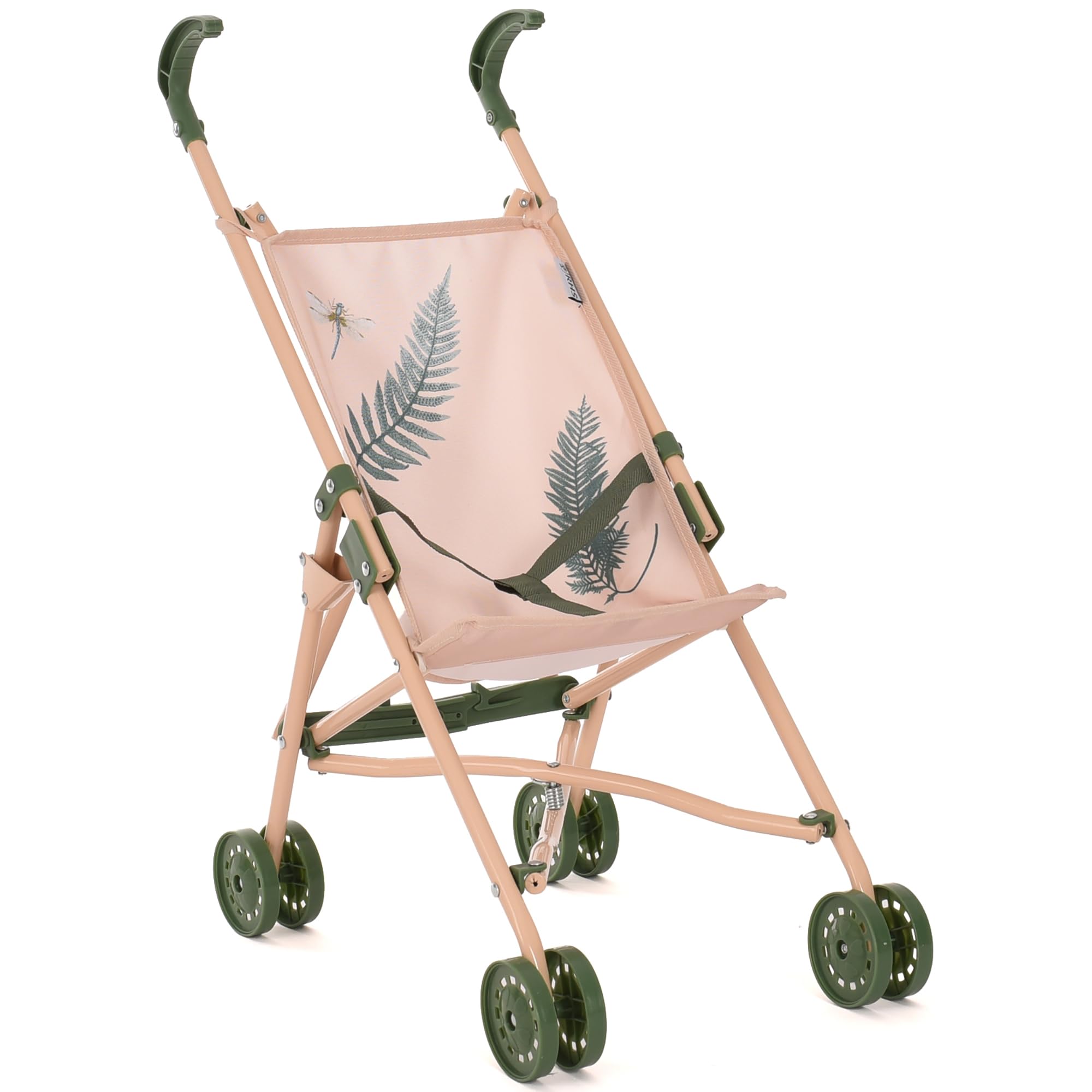 Roma Poussette RHS Fern pour poupée - Jouet écologique pour poupée - À partir de 2 Ans, crème/Vert, Tissu recyclé, Pliable, Portable, première Poussette idéale, Cadeau de Noël