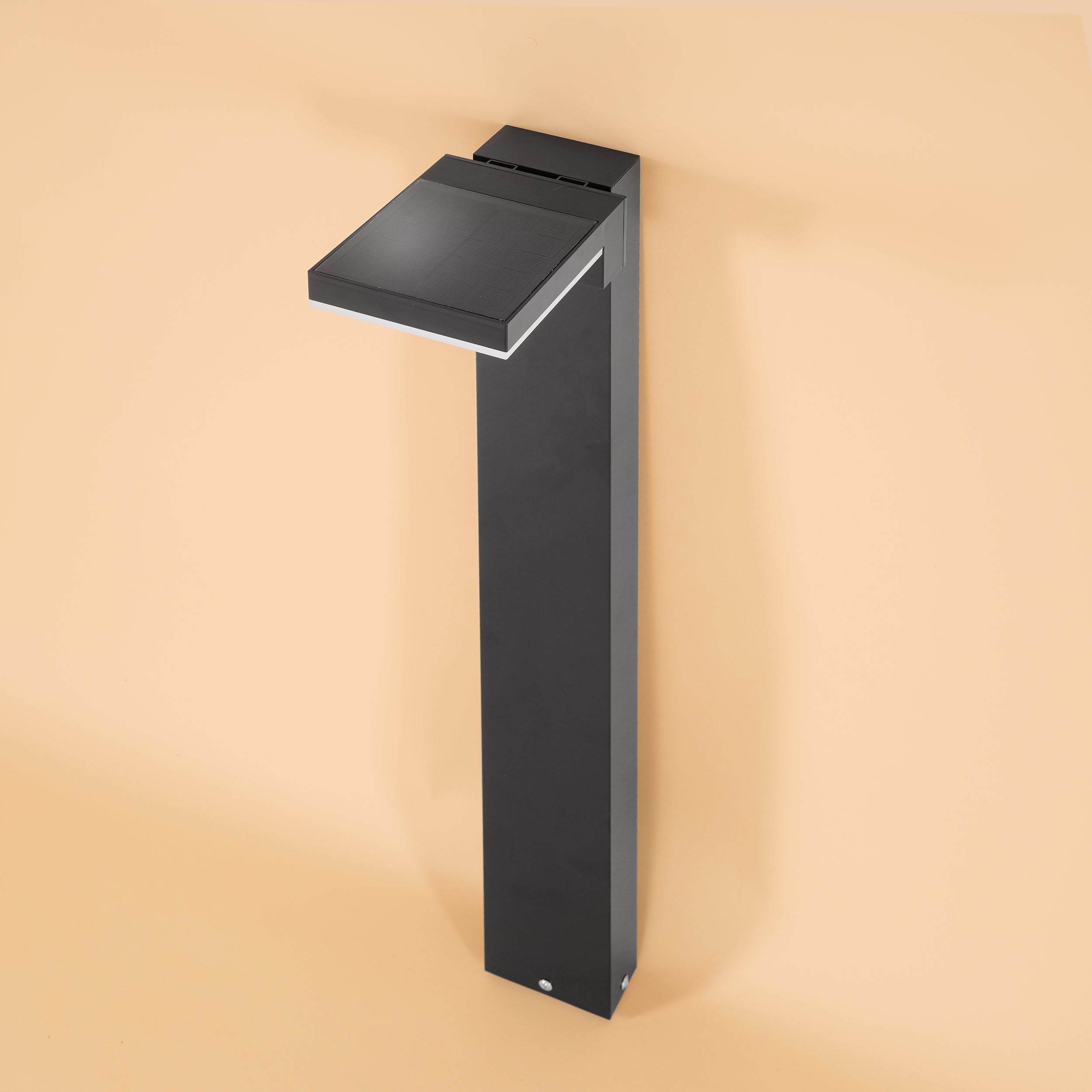 esotec Solar Wegeleuchte mit Bewegungsmelder Stella, H=80cm, Aluminium Außenleuchte, warmweiß 3000K, wechselbarer LiFePO4 Akku 102936