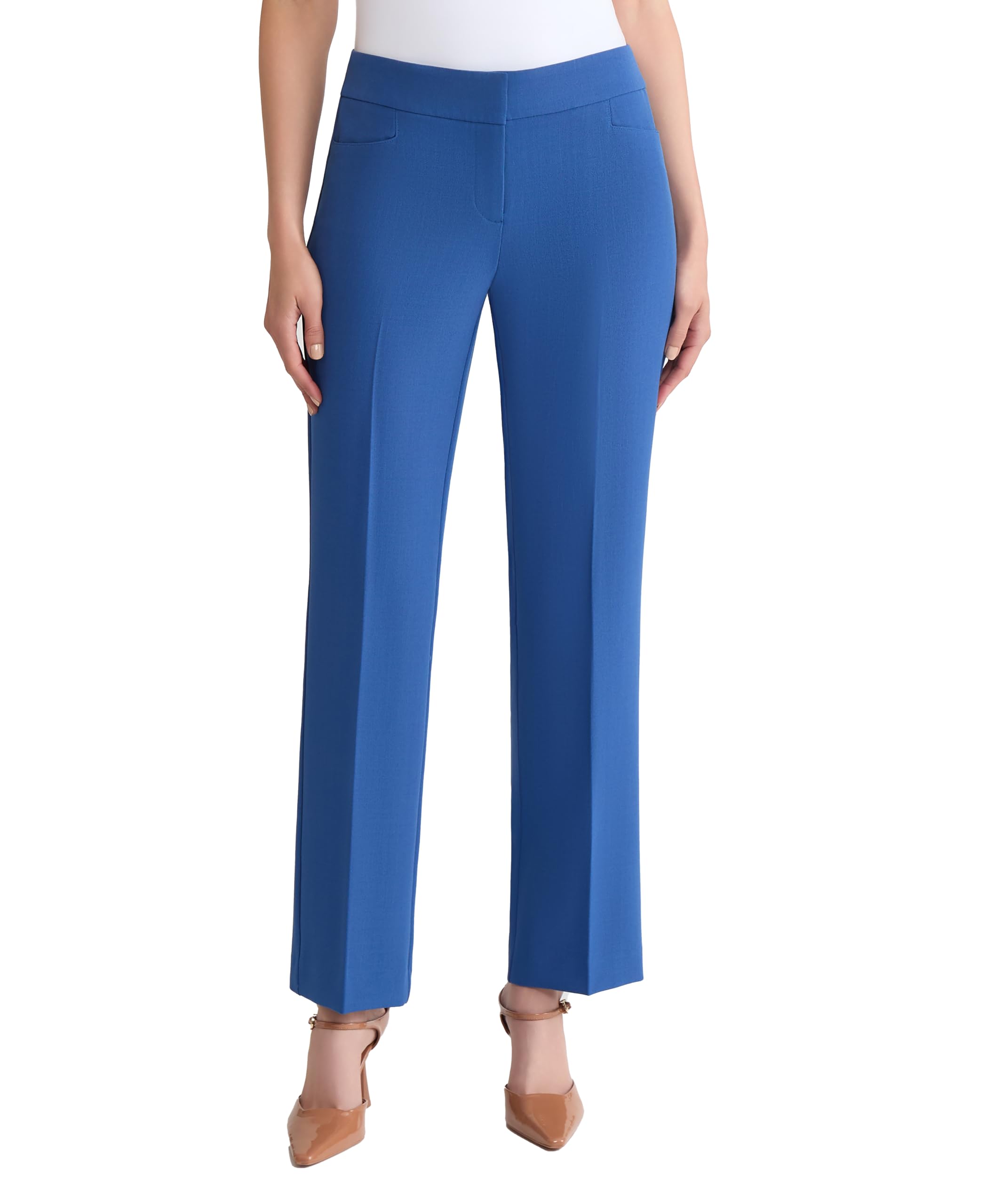 Kasper Womens Stretch Crepe L-Pocket Pant