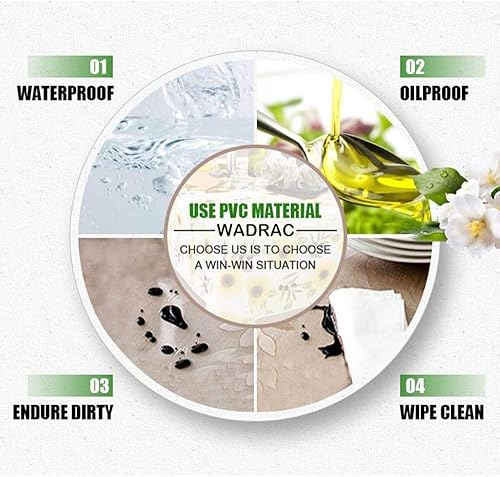 Miniatura 5 de Mantel de vinilo de PVC transparente de 18 x 72 pulgadas, protector rectangular de 6 pies, resistente al agua y fácil de limpiar para mesas y muebles