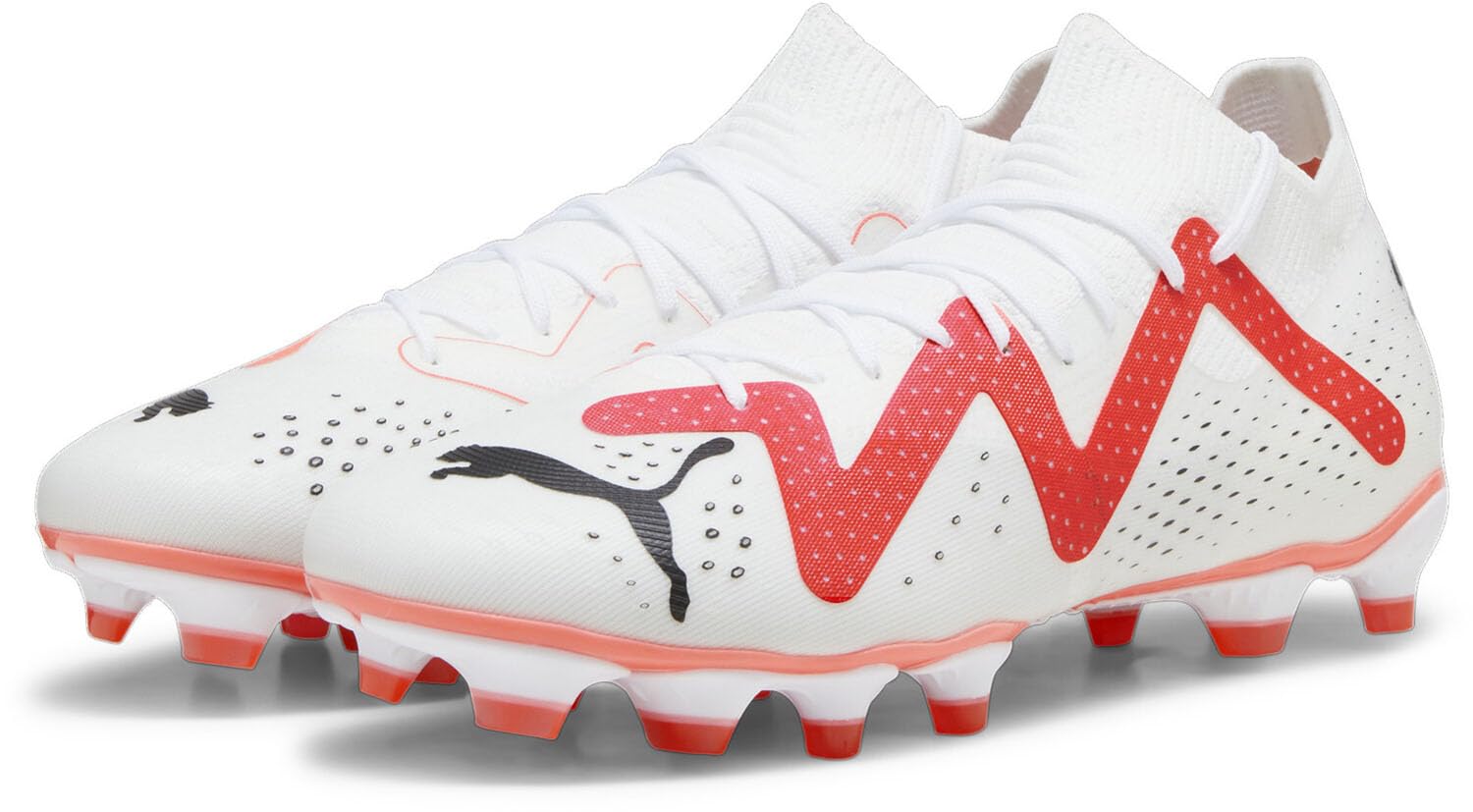 Puma - Womens Future Match Fg/Ag Shoes, Color Puma White/Puma Black/Fire Orchid, Size: 11.5 M US