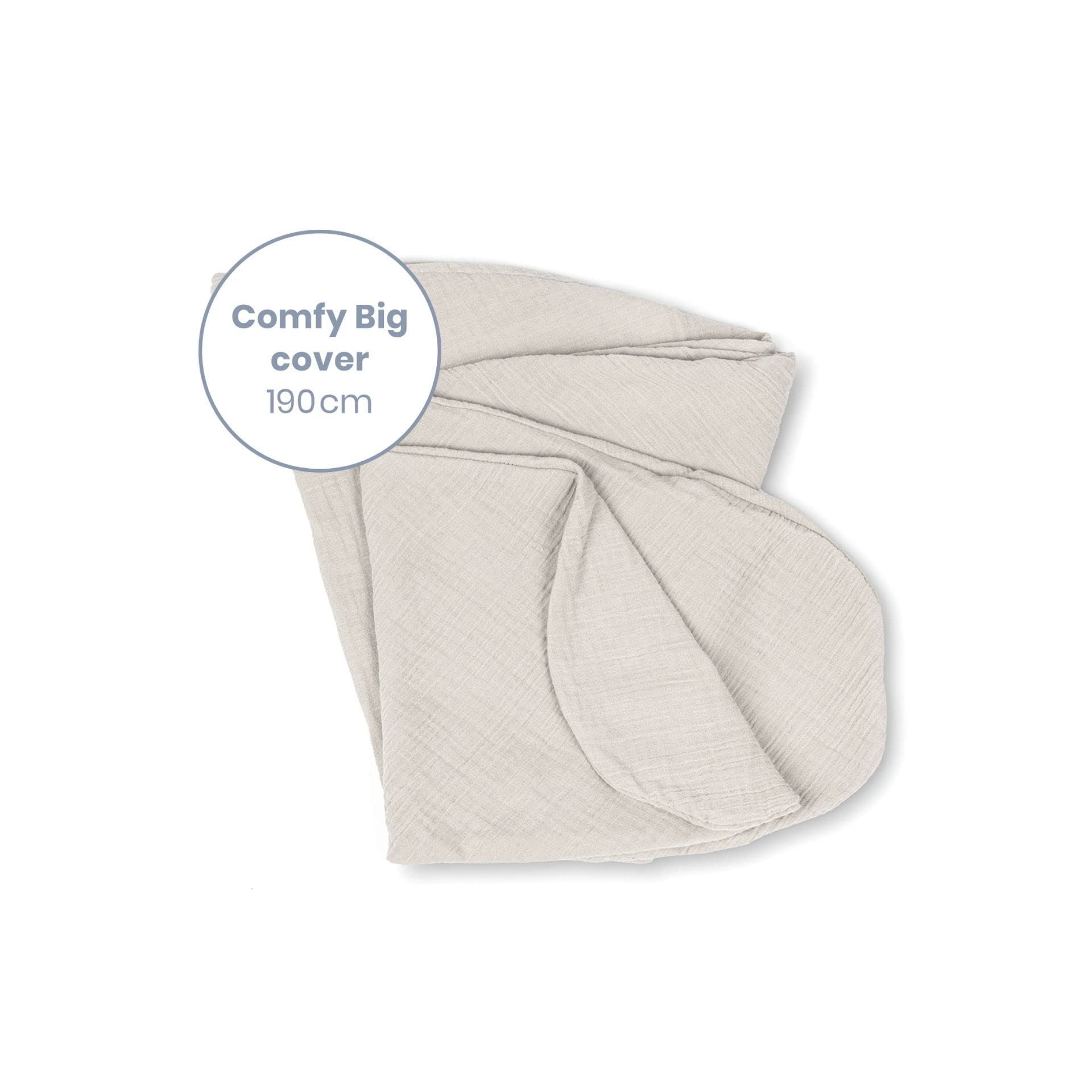 Doomoo Basics – Housse Tetra Almond pour Coussin de Grossesse Comfy Big – Housse de Coussin d’Allaitement en Coton Bio – Nouveau Style Aux Couleurs Naturels pour Votre Compagnon de Maternité