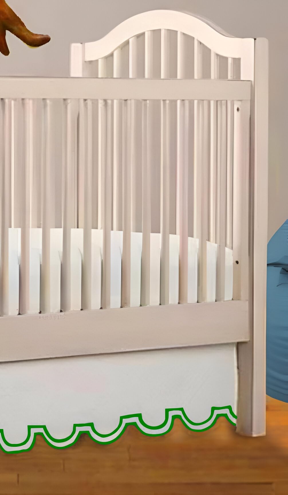 White 100% Cotton Sateen Tailored Crib Skirt 28