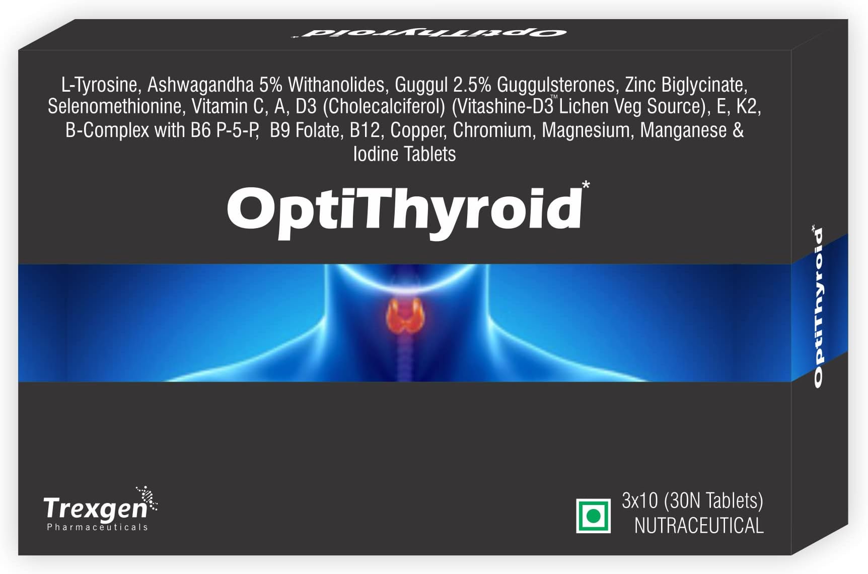OPTITHYROID Advanced, Complete, Comprehensive, Natural Herbs & Vital Nutrients Thyroid Support formula (30 Tablets)